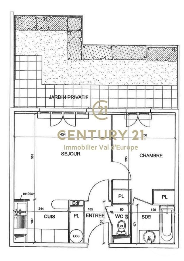 appartement à vendre - 2 pièces - 39.69 m2 - BUSSY ST GEORGES - 77 - ILE-DE-FRANCE - Century 21 Agence Parc Avenue